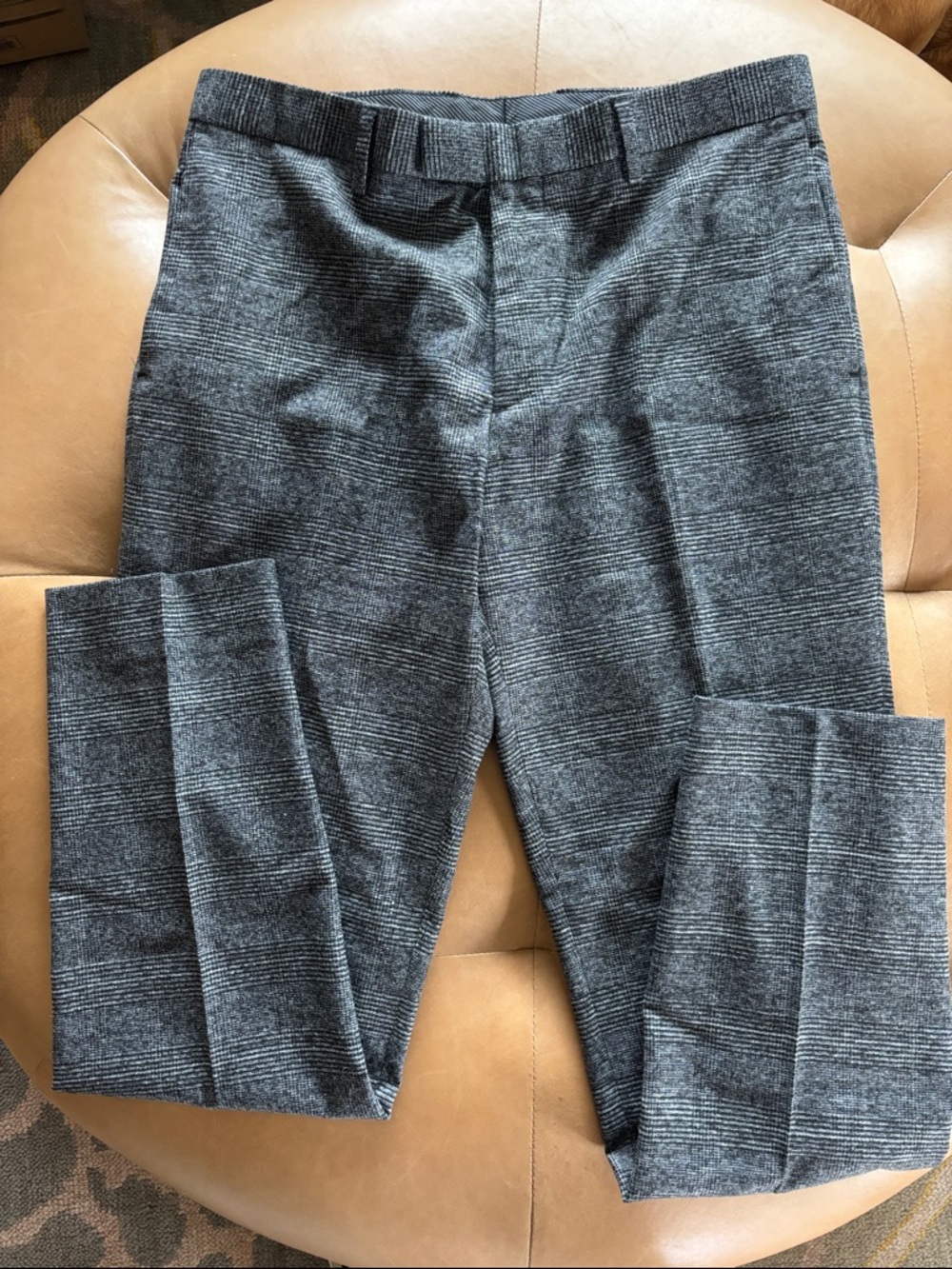 Banana Republic Men's Charcoal Glen Plaid Dress Pants